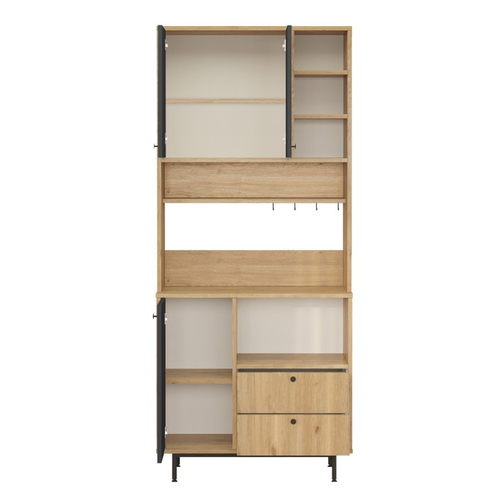 Hanah Home RE6-SA Armario Multiusos Roble y Antracita